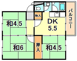 兵庫県神戸市垂水区青山台５丁目（賃貸マンション3DK・1階・45.84㎡） その2