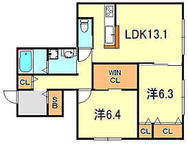 兵庫県明石市大久保町福田１丁目（賃貸アパート2LDK・1階・67.16㎡） その2