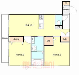 間取図画像 2LDK