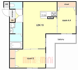 間取図画像 2LDK