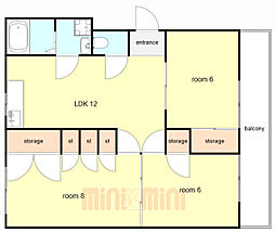山手マンション 3LDKの間取図画像