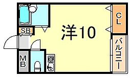 サニーパレス大津和 ワンルームの間取図画像