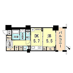 ワコーレハート明舞 1DKの間取図画像