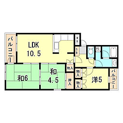 グリーンハイツ大津和 3LDKの間取図画像