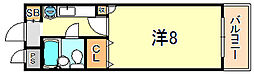Kヒルズ 1Kの間取図画像