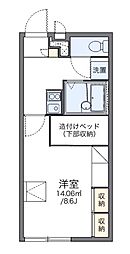 レオパレスイーストオーク3 1Kの間取図画像