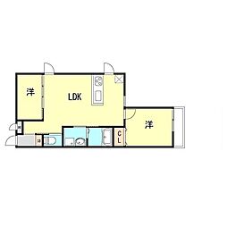 コティ大蔵天神 2LDKの間取図画像