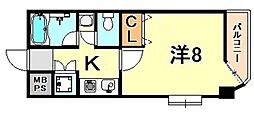 YKハイツ旭ケ丘 1Kの間取図画像