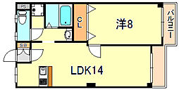 パレスタジオ 1LDKの間取図画像