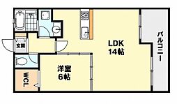 パレスタジオ 1LDKの間取図画像