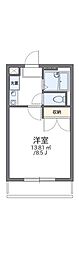 レオパレスアイリス 1Kの間取図画像