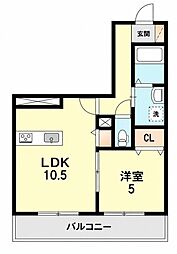 シャーメゾンベレタ歌敷山 1LDKの間取図画像