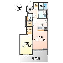 ファインハイム 1LDKの間取図画像
