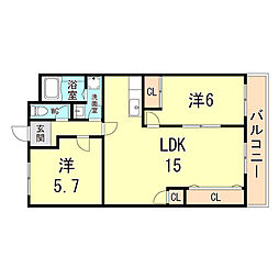 ハイムアゼーリア 3LDKの間取図画像