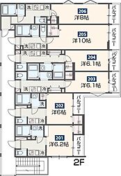 MELDIA大和田4 1Kの間取図画像