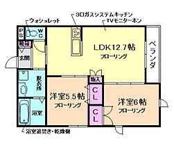 Casa de papy 302 ｜ 大阪府池田市鉢塚1丁目（賃貸マンション2LDK・3階・58.20㎡） その2