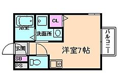 ボナール ワンルームの間取図画像