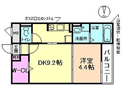 パル池田1 1DKの間取図画像