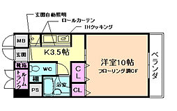 ラフィーネラフォーレ 1Kの間取図画像