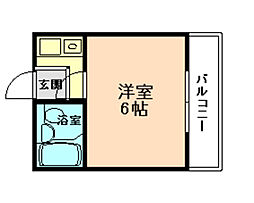 トヨノ第五マンション 1Kの間取図画像