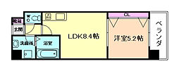 トリニティ小戸 1LDKの間取図画像