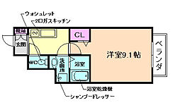 メゾン・ド・トゥール久代 1Kの間取図画像
