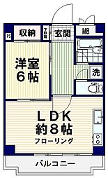 シャトル南台 1LDKの間取図画像