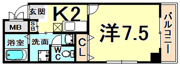 兵庫県尼崎市開明町２丁目(賃貸マンション1K・7階・26.52㎡)の写真 その2