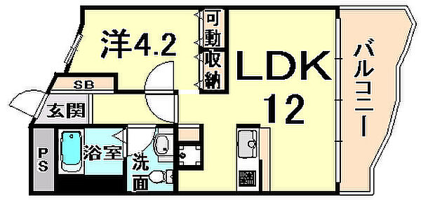 兵庫県尼崎市常松１丁目(賃貸マンション1LDK・2階・44.38㎡)の写真 その2
