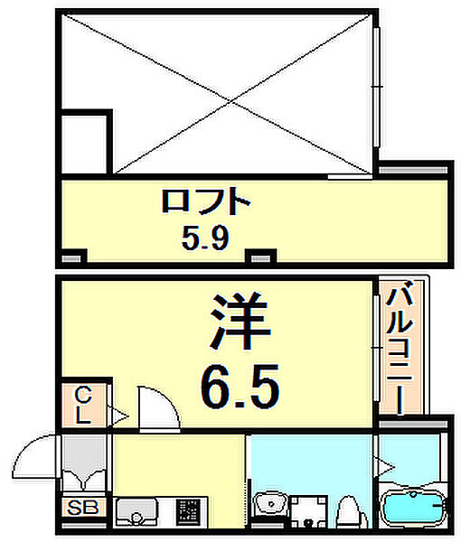 兵庫県尼崎市長洲東通３丁目(賃貸アパート1K・2階・21.58㎡)の写真 その2