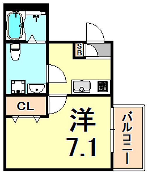 兵庫県尼崎市南塚口町５丁目(賃貸アパート1K・3階・23.73㎡)の写真 その2