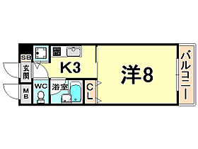 兵庫県伊丹市平松５丁目（賃貸マンション1K・3階・25.60㎡） その2