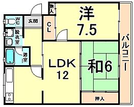 兵庫県尼崎市道意町６丁目（賃貸マンション2LDK・1階・54.00㎡） その2