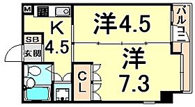 兵庫県尼崎市武庫之荘本町２丁目（賃貸マンション2K・2階・30.12㎡） その2