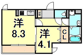 兵庫県尼崎市立花町３丁目（賃貸マンション1LDK・3階・33.84㎡） その2