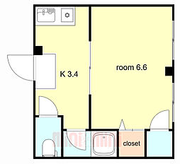 ARK武庫川 1Kの間取図画像