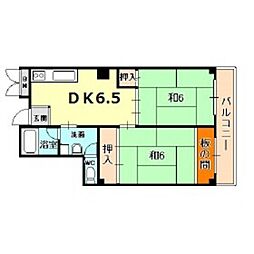 サン・グリーンオーシマ 2DKの間取図画像