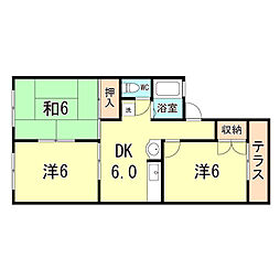 ル・シエール竜が岡 3DKの間取図画像