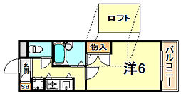 ヴィラ・ユーゲント 1Kの間取図画像