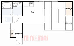 ガーデンパレス 1DKの間取図画像