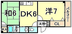ソルディア甲子園 2DKの間取図画像