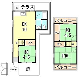 天神町4丁目貸家 1階3DKの間取り