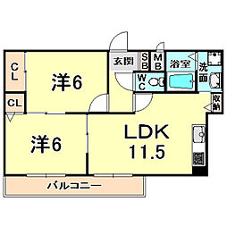 間取図画像 2LDK