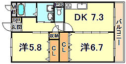 ラシュレ・ウエスト六甲 4階/405