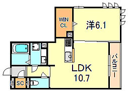 間取図画像 1LDK