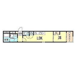アート尼崎若王寺 1LDKの間取図画像