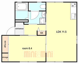 フラッツテイク1 1LDKの間取図画像
