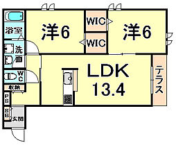 ヘーベルメゾン武庫北 2LDKの間取図画像