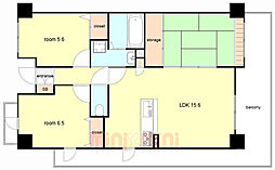コスモ武庫川公園 3LDKの間取図画像