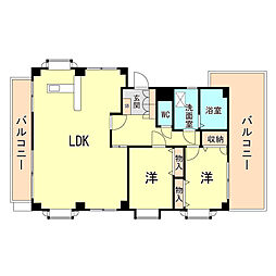 ゴーディ甲子園1番館 2LDKの間取図画像